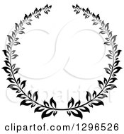 Clipart Of A Black And White Laurel Wreath 4 Royalty Free Vector Illustration