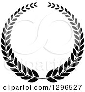 Poster, Art Print Of Black And White Laurel Wreath 5