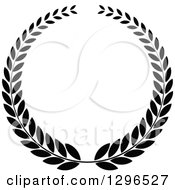 Clipart Of A Black And White Laurel Wreath 5 Royalty Free Vector Illustration