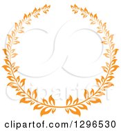 Clipart Of An Orange Laurel Wreath 5 Royalty Free Vector Illustration