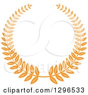 Clipart Of An Orange Laurel Wreath 8 Royalty Free Vector Illustration