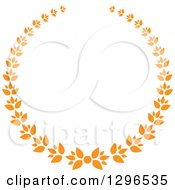 Clipart Of An Orange Laurel Wreath 4 Royalty Free Vector Illustration