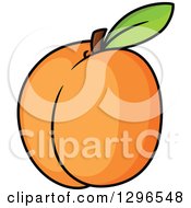 Clipart Of A Cartoon Apricot Royalty Free Vector Illustration