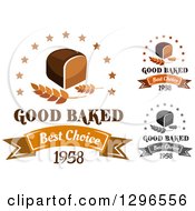 Clipart Of Loaves Of Bread With Stars And Wheat Over Text Royalty Free Vector Illustration