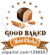 Clipart Of A Loaf Of Bread With Stars And Wheat Over Text Royalty Free Vector Illustration