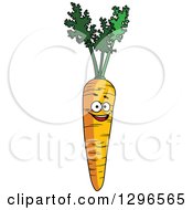 Clipart Of A Cartoon Happy Carrot Character Royalty Free Vector Illustration