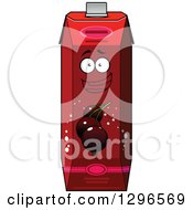 Poster, Art Print Of Cartoon Happy Currant Juice Carton Character