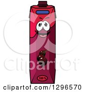 Clipart Of A Cartoon Happy Currant Juice Carton Character 2 Royalty Free Vector Illustration
