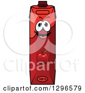 Clipart Of A Happy Red Apple Juice Carton Character Royalty Free Vector Illustration