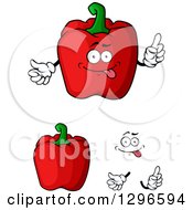 Clipart Of A Cartoon Face And Red Bell Peppers 2 Royalty Free Vector Illustration