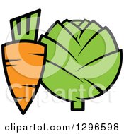 Poster, Art Print Of Cartoon Carrot And Artichoke