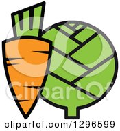 Cartoon Carrot And Artichoke 2