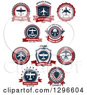 Poster, Art Print Of Red White And Blue Airplane Tour Designs 3