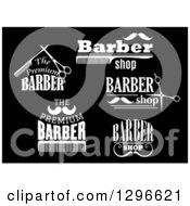 White Barber Shop Designs On Black