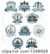 Poster, Art Print Of Anchor Lighthouse And Sailboat Nautical Designs With Text