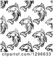 Poster, Art Print Of Seamless Background Of Black And White Fish