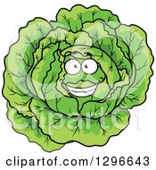 Clipart Of A Cartoon Cabbage Character Royalty Free Vector Illustration