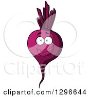 Clipart Of A Cartoon Excited Beet Character Royalty Free Vector Illustration