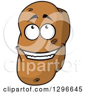 Poster, Art Print Of Cartoon Russet Potato Character Looking Up