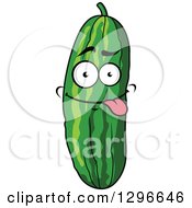 Clipart Of A Cartoon Goofy Cucumber Character Royalty Free Vector Illustration
