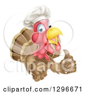 Poster, Art Print Of Cute Turkey Bird Chef Giving A Thumb Up
