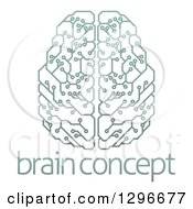Poster, Art Print Of Gradient Green Artificial Intelligence Circuit Board Brain Over Sample Text