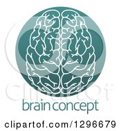 Clipart Of A White Human Brain In A Circle Over Sample Text Royalty Free Vector Illustration