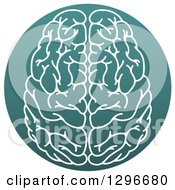 Clipart Of A White Human Brain In A Circle Royalty Free Vector Illustration by AtStockIllustration