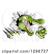 Poster, Art Print Of Snapping Alligator Or Crocodile Head Slashing Through A Wall