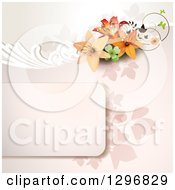 Poster, Art Print Of Lily Flower And Shamrock Background With Copyspace