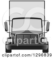 Clipart Of A Grayscale Moving Van Or Big Right Truck Royalty Free Vector Illustration by Lal Perera