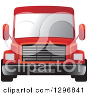 Poster, Art Print Of Red Moving Van Or Big Right Truck