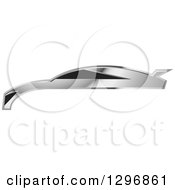 Clipart Of A Profiled Silver Sports Car Royalty Free Vector Illustration by Lal Perera
