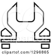 Clipart Of A Black And White Wrench Royalty Free Vector Illustration by Lal Perera