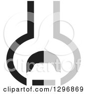 Clipart Of A Grayscale Car In An Abstract Wrench Royalty Free Vector Illustration by Lal Perera
