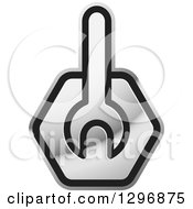 Clipart Of A Black And Silver Wrench In A Hexagon Royalty Free Vector Illustration by Lal Perera