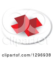 Poster, Art Print Of 3d Red Cross Hole In A Circle