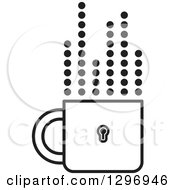 Poster, Art Print Of Black And White Padlock Cup With Dotted Steam Lines