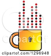 Poster, Art Print Of Yellow Padlock Cup With Dotted Steam Lines