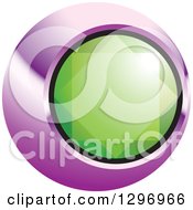 Poster, Art Print Of Green Emerald Gem In A Purple And Black Circle