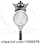 Poster, Art Print Of Black And White Crown Over A Tennis Racket