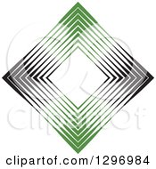 Poster, Art Print Of Diamond Made Of Black And Green Lines