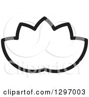 Clipart Of A Black And White Water Lily Lotus Flower Royalty Free Vector Illustration by Lal Perera