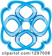 Poster, Art Print Of Blue Abstract Ribbon Design