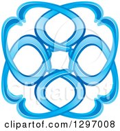 Clipart Of A Blue Abstract Ribbon Design Royalty Free Vector Illustration