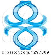 Poster, Art Print Of Blue Abstract Ribbon Design 2