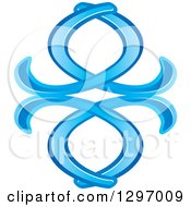 Clipart Of A Blue Abstract Ribbon Design 2 Royalty Free Vector Illustration
