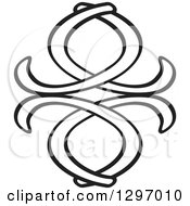 Clipart Of A Black And White Abstract Ribbon Design 2 Royalty Free Vector Illustration