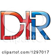 Clipart Of A Red And Blue Dtr Logo Royalty Free Vector Illustration