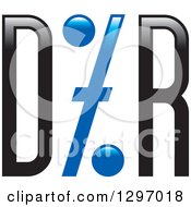 Clipart Of A Black And Blue Dtr Logo Royalty Free Vector Illustration